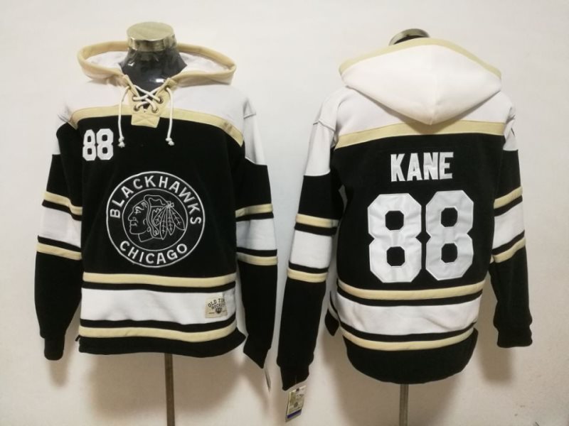 NHL Blackhawks 88 Patrick Kane Black Men Hoodie