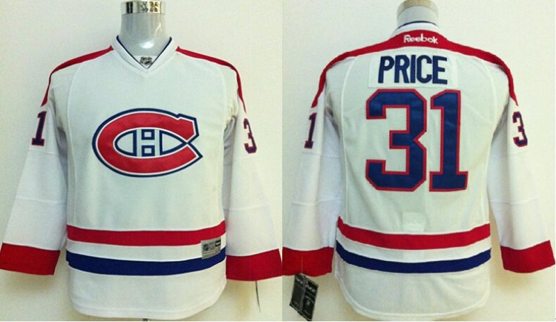 NHL Canadiens 31 Carey Price White Youth Jersey