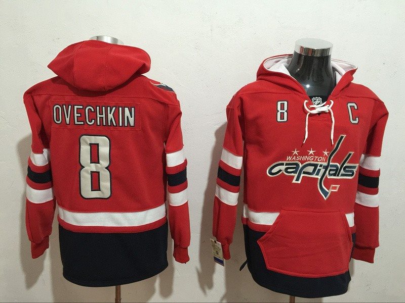 NHL Capitals 8 Alex Ovechkin Red Men Sweatshirt