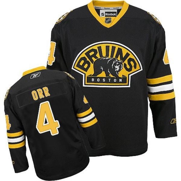NHL Bruins 4 Bobby Orr Black Men Jersey