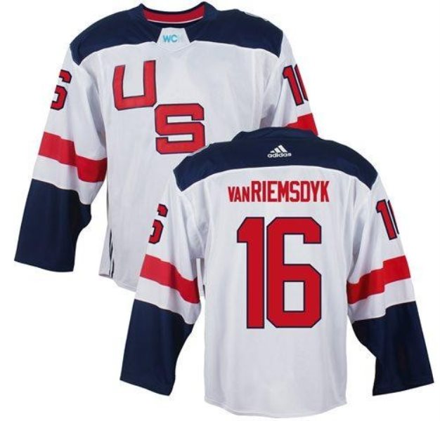 Team USA #16 James van Riemsdyk White 2016 World Cup Stitched NHL Jersey