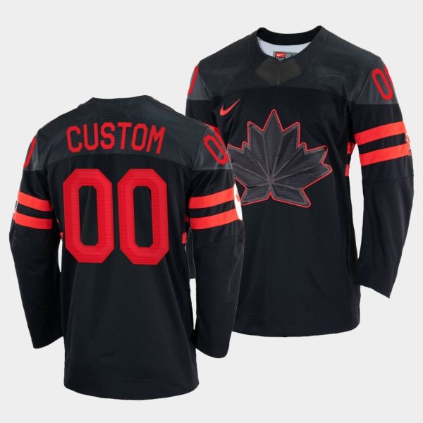 Canada Customized 2022 Black Beijing Winter Olympic Men Jersey
