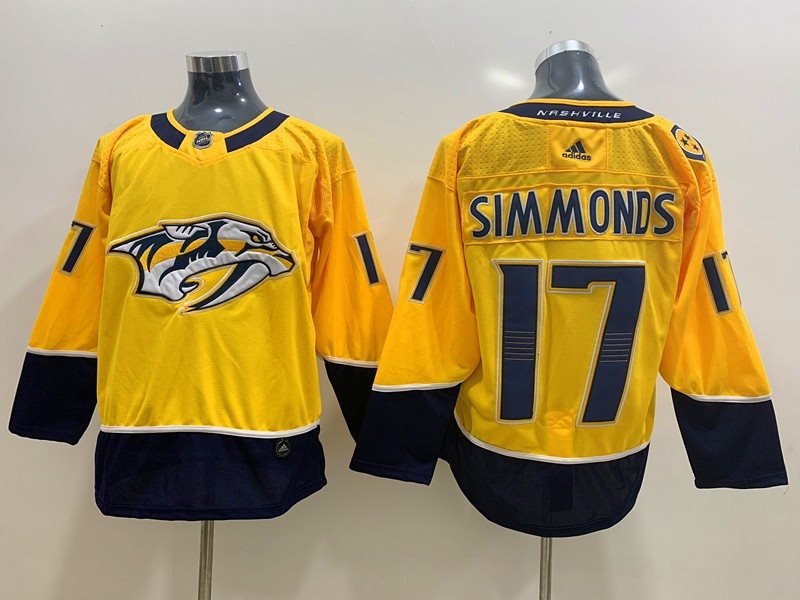 NHL Predators 17 Wayne Simmonds Yellow Adidas Men Jersey