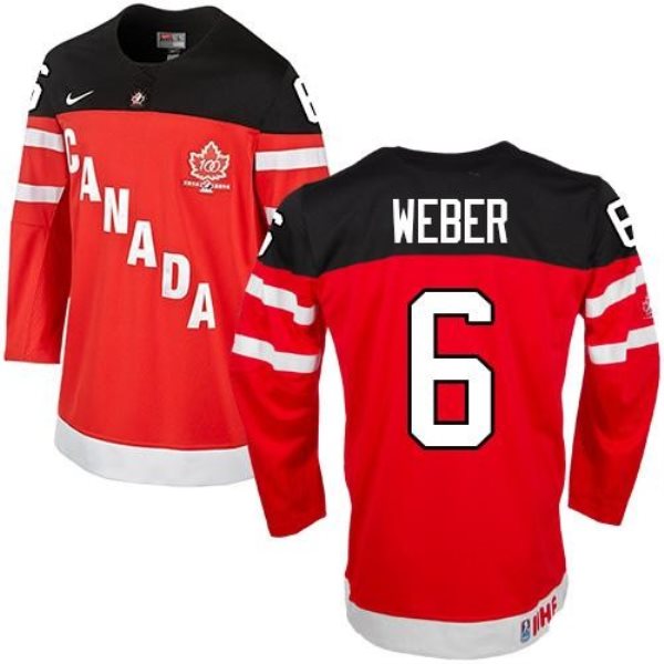 Olympic CA. 6 Shea Weber Red 100th Anniversary Stitched NHL Jersey