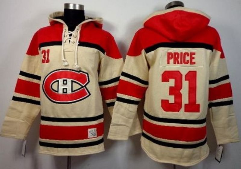 NHL Canadiens 31 Carey Price Cream Men Sweatshirt
