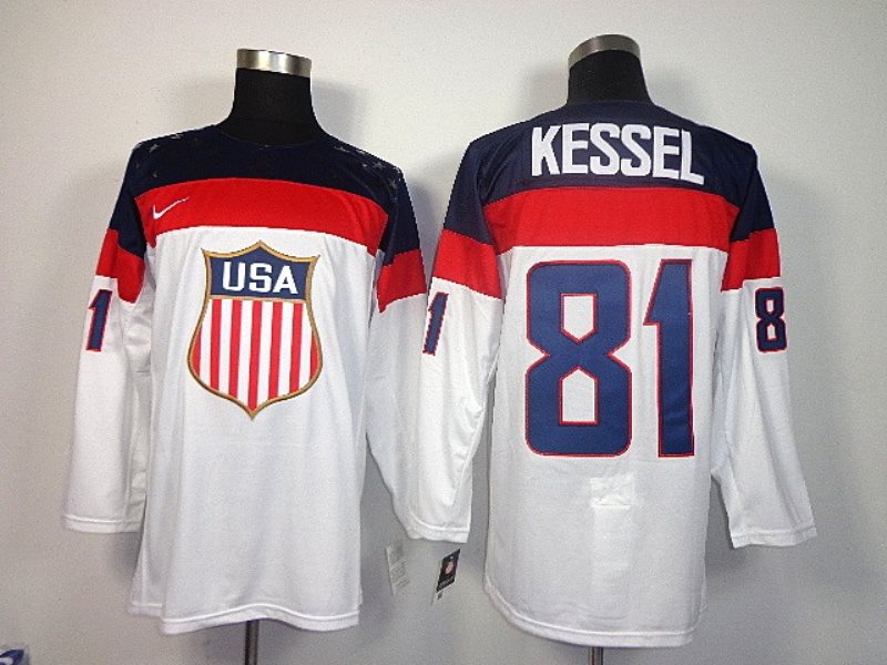 2014 Olympic Team USA No.81 Phil Kessel White Hockey Jersey