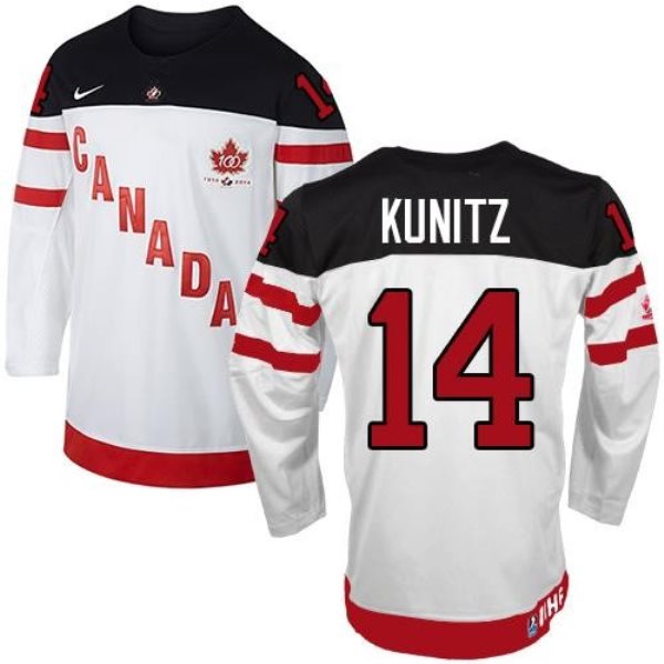 Olympic CA. 14 Chris Kunitz White 100th Anniversary Stitched NHL Jersey