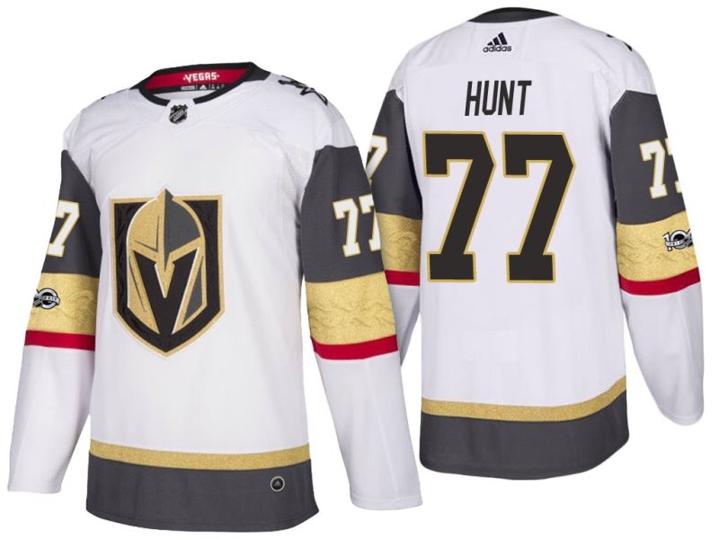 NHL Vegas Golden Knights 77 Brad Hunt White Adidas Men Jersey