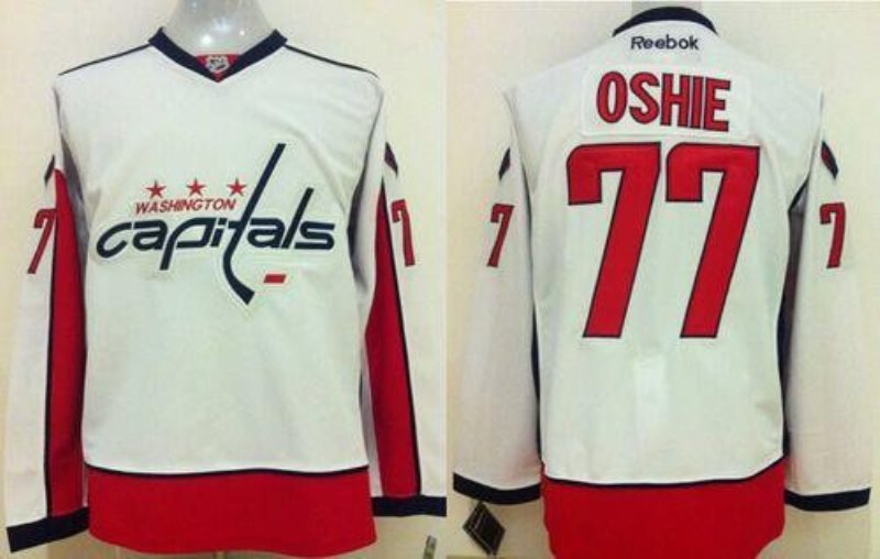 NHL Capitals 77 T.J Oshie White Men Jersey