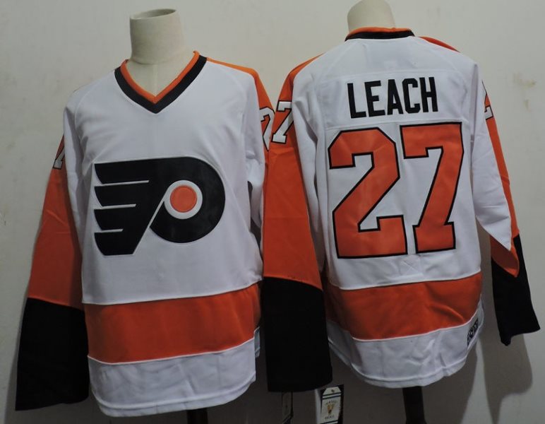 NHL Philadelphia Flyers 27 Leach White Men Jersey