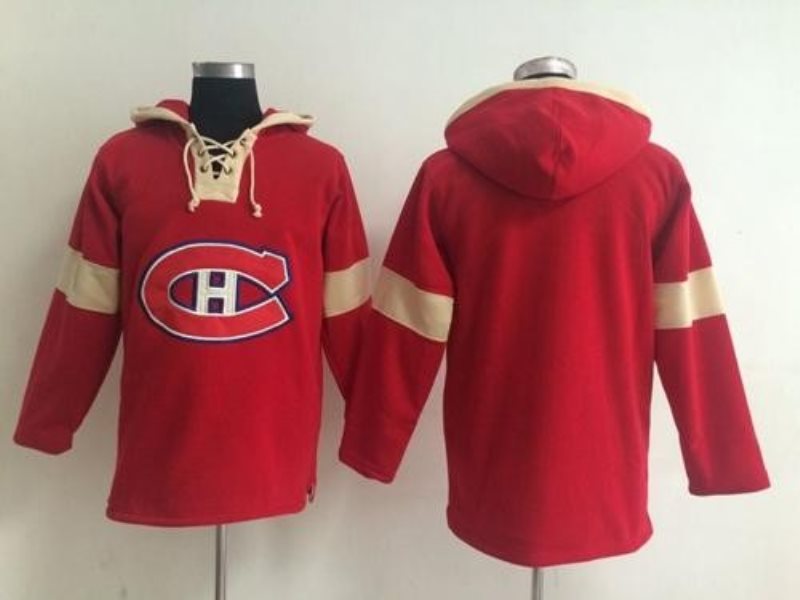 NHL Canadiens Blank Red Pullover Men Hoodie