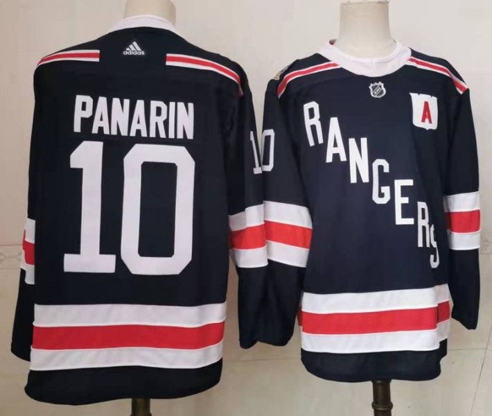 NHL Rangers 10 Artemi Panarin Navy Adidas Men Jersey
