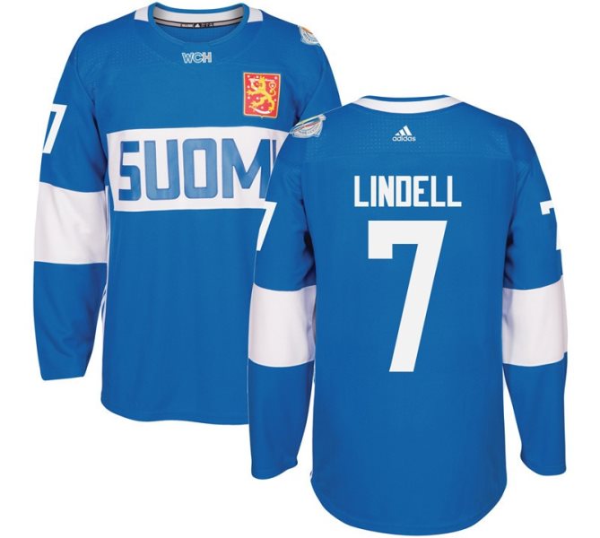 Team Finland 7 Esa Lindell 2016 World Cup Of Hockey Light Blue Jersey