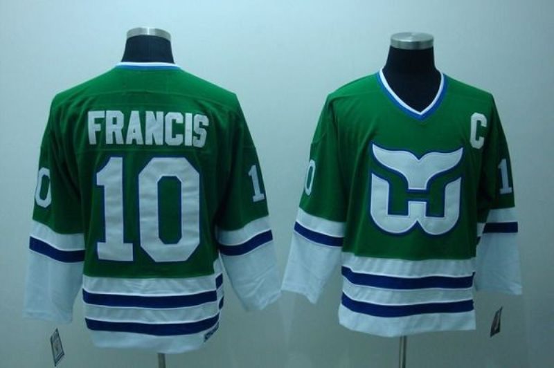 NHL Whalers 10 Ron Francis Green CCM Throwback Men Jersey