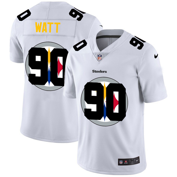 Men's Pittsburgh Steelers White #90 T. J. Watt Stitched Jersey