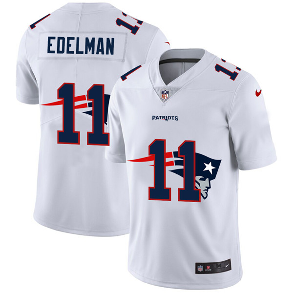 Men's New England Patriots White #11 Julian Edelman Stitched Jersey