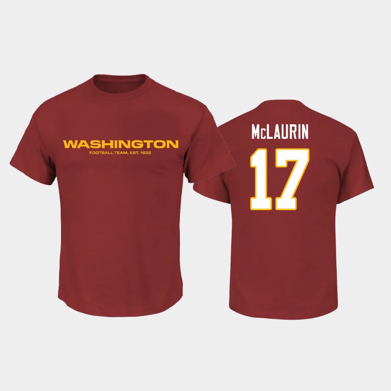Men's Washington Football Team Red #17 Terry McLaurin 2020 Name & Number T-Shirt
