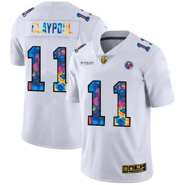 Men's Pittsburgh Steelers #11 Chase Claypool White 2020 Crucial Catch Limited Stitched NFL Jersey