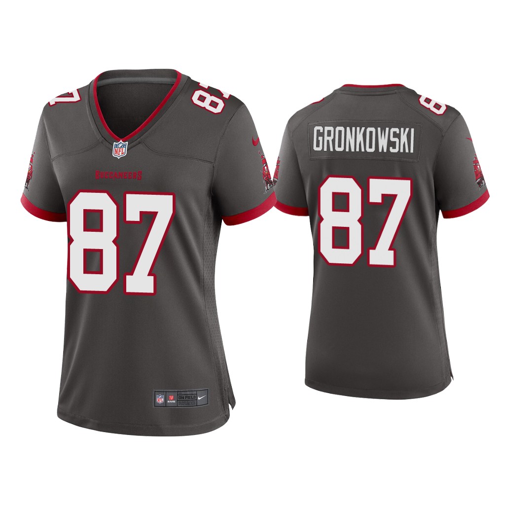 Women's Tampa Bay Buccaneers Grey #87 Rob Gronkowski Limited Stitched Jersey(Run Small)