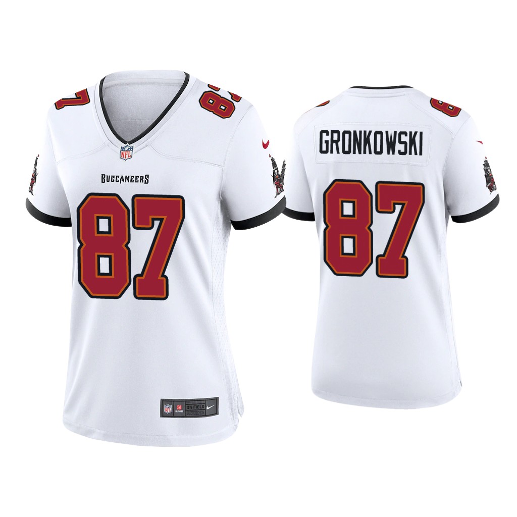 Women's Tampa Bay Buccaneers White #87 Rob Gronkowski Limited Stitched Jersey(Run Small)