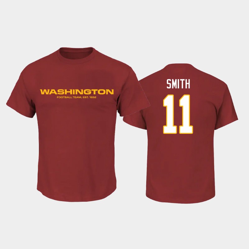 Men's Washington Football Team Red #11 Alex Smith 2020 Name & Number T-Shirt