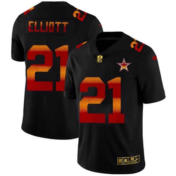 Men's Dallas Cowboys #21 Ezekiel Elliott 2020 Black Fashion Limited Stitched Jersey