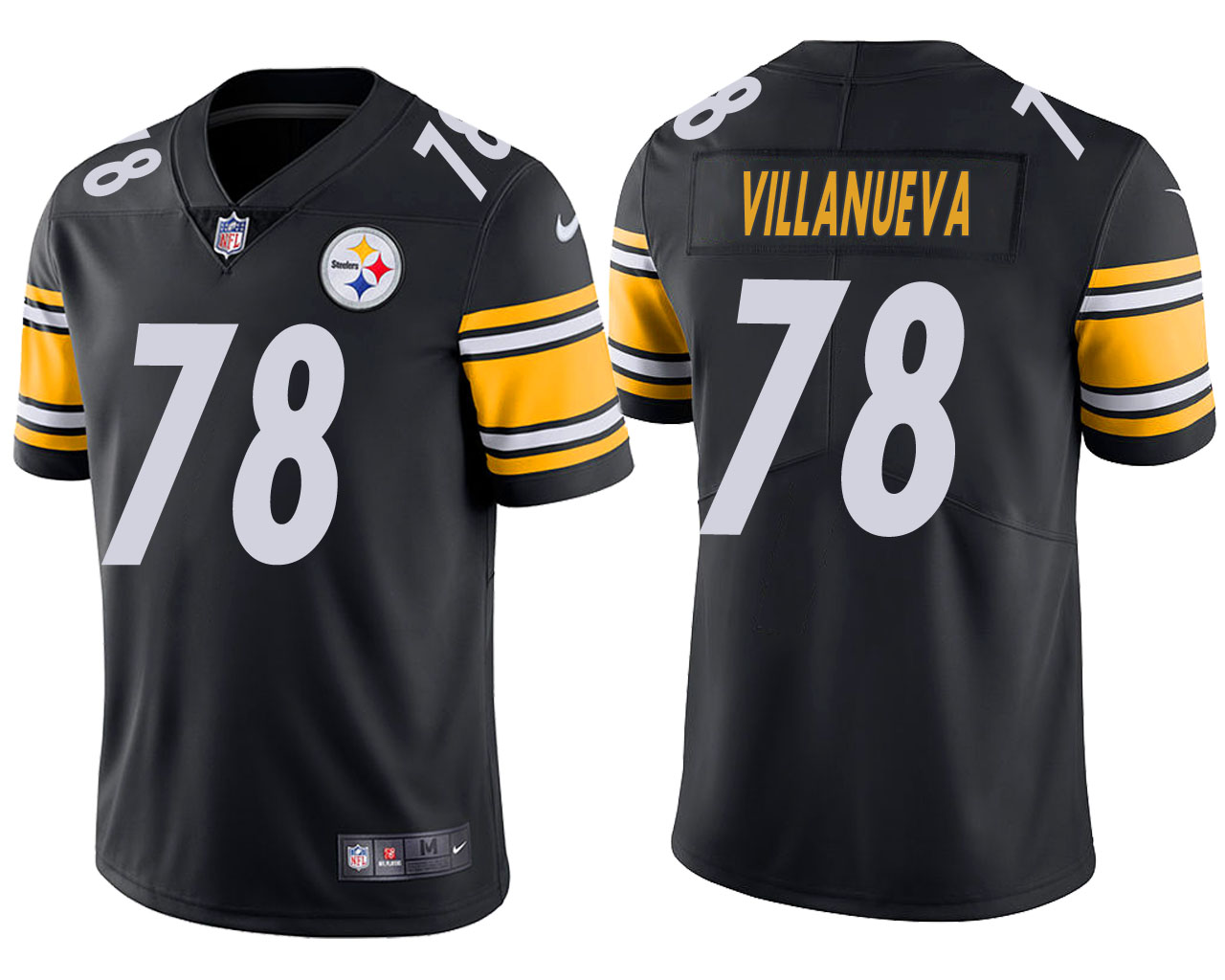 Men's Pittsburgh Steelers Black #78 Alejandro Villanueva Vapor Untouchable Limited Stitched Jersey