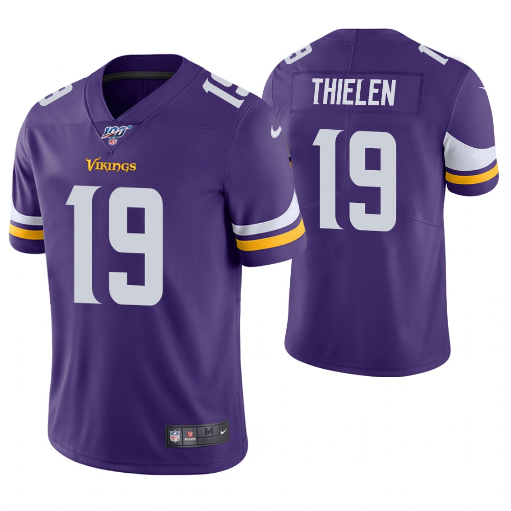 Men's Minnesota Vikings #19 Adam Thielen Purple Vapor Untouchable Limited Stitched NFL Jersey