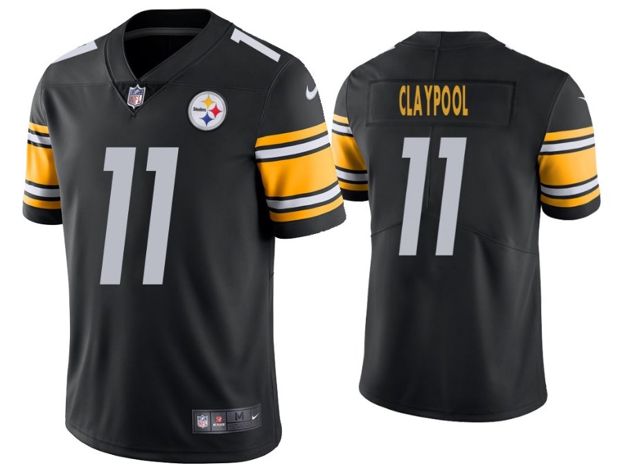 Men's Pittsburgh Steelers #11 Chase Claypool Black Vapor Limited Stitched Jersey