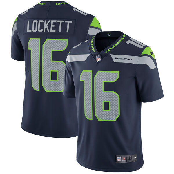 Men's Seattle Seahawks #16 Tyler Lockett College Navy Vapor Untouchable Limited Stitched NFL Jersey