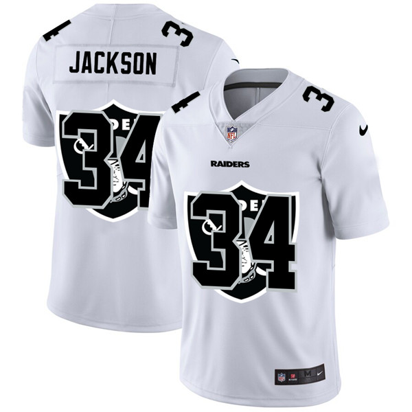 Men's Oakland Raiders White #34 Bo Jackson Stitched Jersey