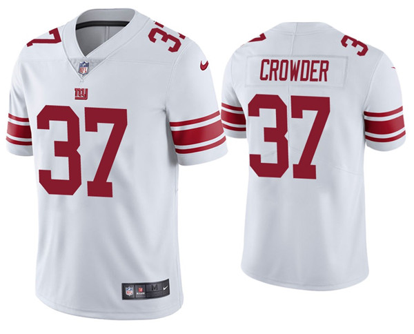 Men's New York Giants #37 Tae Crowder White Vapor Untouchable Limited Stitched Jersey