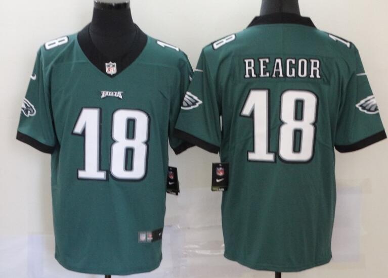 Men's Eagles #18 Jalen Reagor Midnight Green Team Color Stitched Vapor Untouchable Limited Jersey