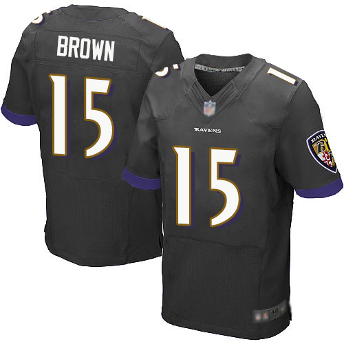 Nike Ravens #15 Marquise Brown Black Alternate Men's Stitched NFL New Elite Jersey