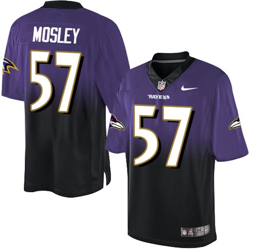 Nike Ravens #57 C.J. Mosley Purple/Black Men's Stitched NFL Elite Fadeaway Fashion Jersey