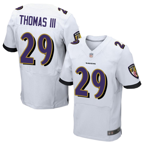 Nike Ravens #29 Earl Thomas III White Men's Stitched NFL New Elite Jersey