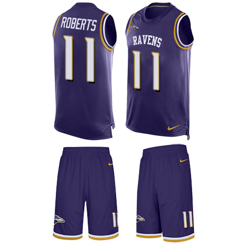 Nike Ravens #11 Seth Roberts Purple Team Color Men's Stitched NFL Limited Tank Top Suit Jersey