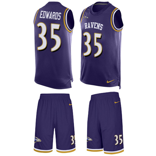 Nike Ravens #35 Gus Edwards Purple Team Color Men's Stitched NFL Limited Tank Top Suit Jersey