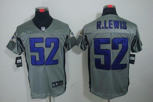 Nike Ravens #52 Ray Lewis Grey Shadow Men's Stitched NFL Elite Jersey