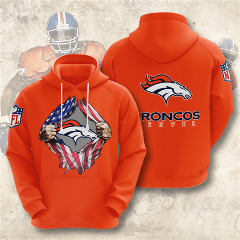 Men's Denver Broncos Orange 3D Trending T-Shirt Hoodie
