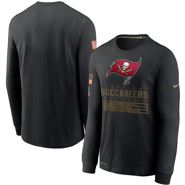 Men's Tampa Bay Buccaneers Black Salute To Service Sideline Performance Long Sleeve T-Shirt 2020