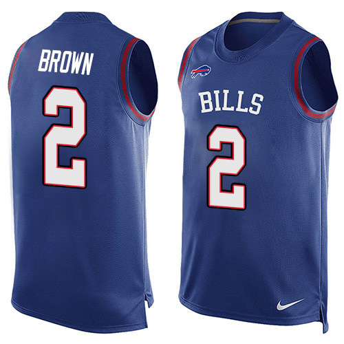 Nike Bills #2 John Brown Royal Blue Team Color Men's Stitched NFL Limited Tank Top Jersey