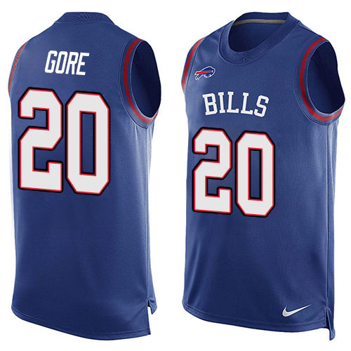Nike Bills #20 Frank Gore Royal Blue Team Color Men's Stitched NFL Limited Tank Top Jersey