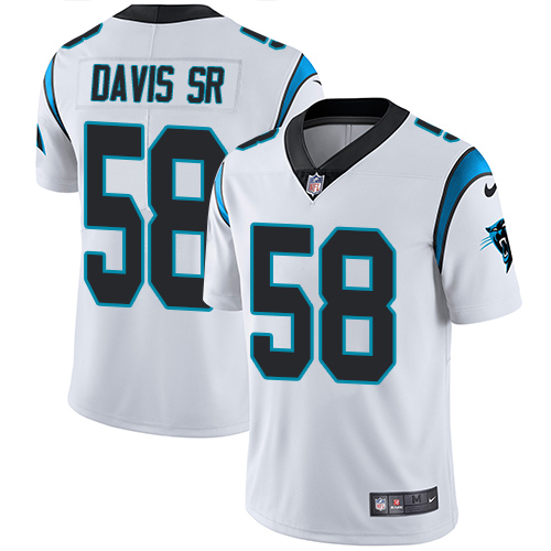 Nike Panthers #58 Thomas Davis Sr White Men's Stitched NFL Vapor Untouchable Limited Jersey
