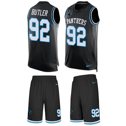 Nike Panthers #92 Vernon Butler Black Team Color Men's Stitched NFL Limited Tank Top Suit Jersey