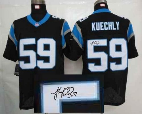 Nike Panthers #59 Luke Kuechly Black Team Color Men's Stitched NFL Elite Autographed Jersey