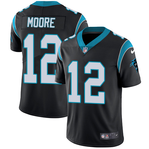 Nike Panthers #12 DJ Moore Black Team Color Men's Stitched NFL Vapor Untouchable Limited Jersey