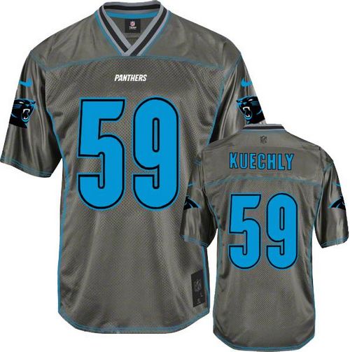 Nike Panthers #59 Luke Kuechly Grey Men's Stitched NFL Elite Vapor Jersey
