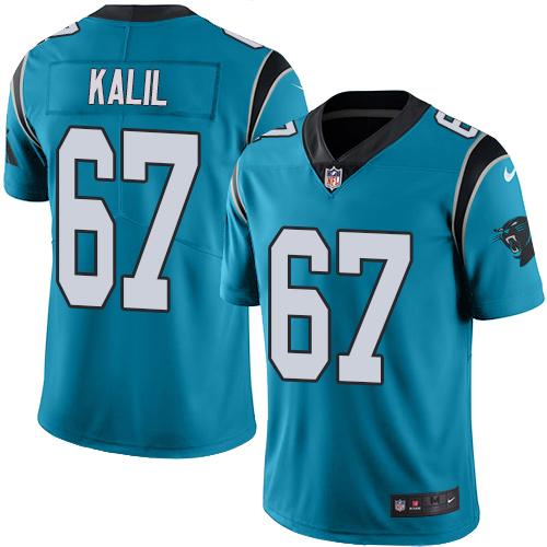 Nike Panthers #67 Ryan Kalil Blue Alternate Men's Stitched NFL Vapor Untouchable Limited Jersey