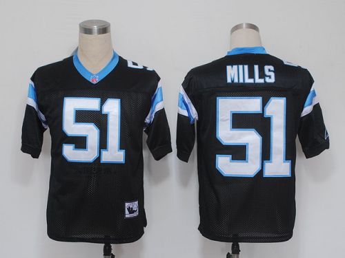 Mitchell And Ness Panthers #51 Sam Mills Black Stitched NFL Jersey